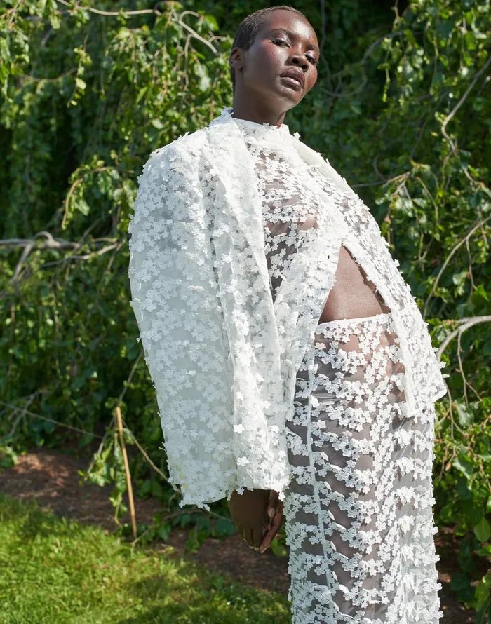 3d Embroidered Tulle Blazer 8211 White Women Cynthia Rowley Tops