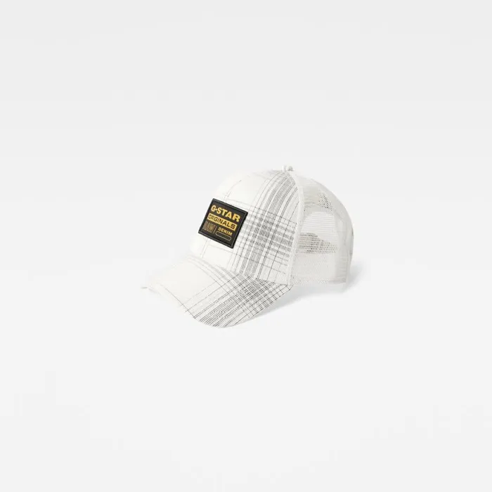 Accessories Men GStar RAW Embro Baseball Trucker Cap Milk Isaac Check