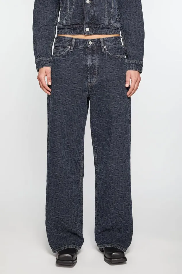 Acne Studios Baggy Fit Jeans 8211 1981F Blueblack Woman Jeans