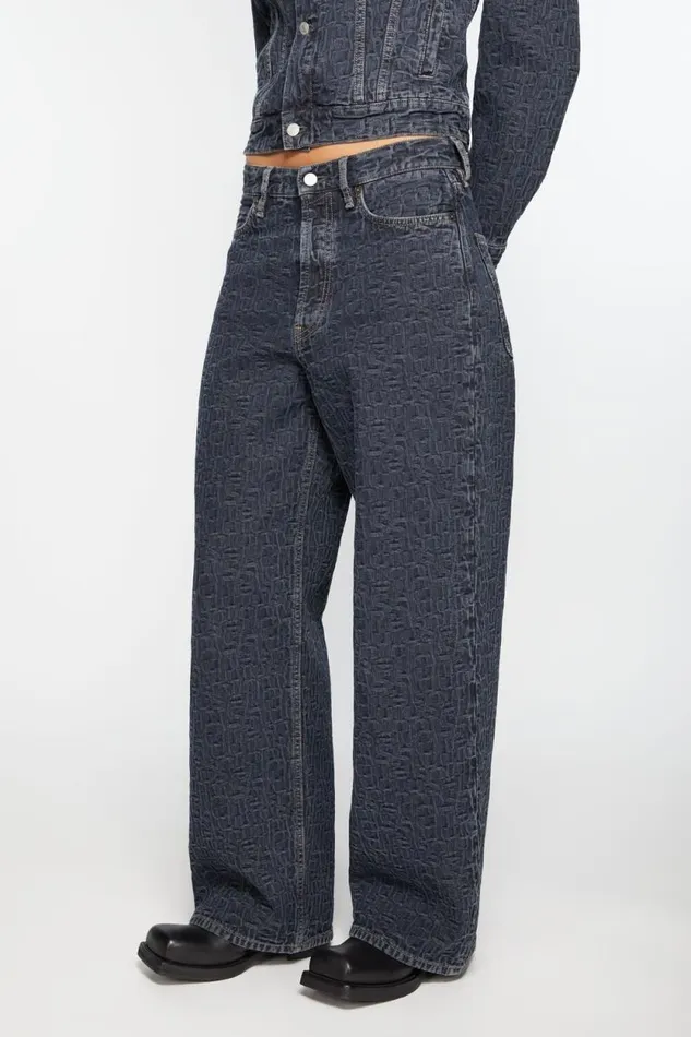 Acne Studios Baggy Fit Jeans 8211 1981F Blueblack Woman Jeans