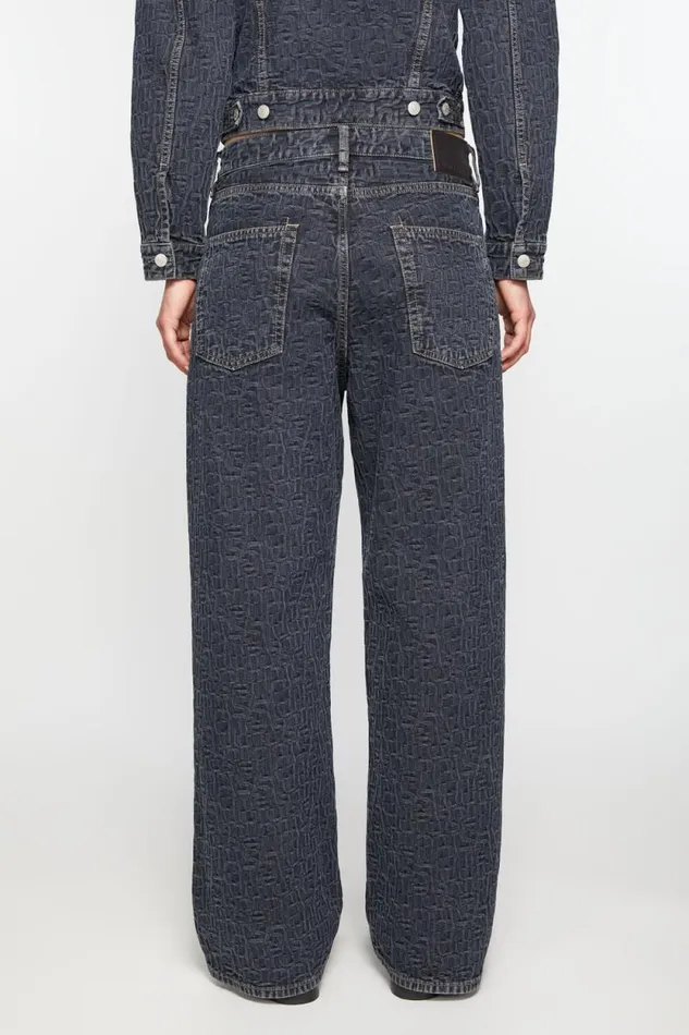 Acne Studios Baggy Fit Jeans 8211 1981F Blueblack Woman Jeans