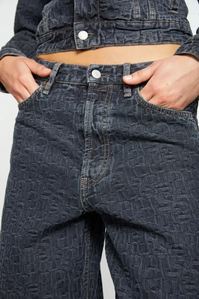 Acne Studios Baggy Fit Jeans 8211 1981F Blueblack Woman Jeans