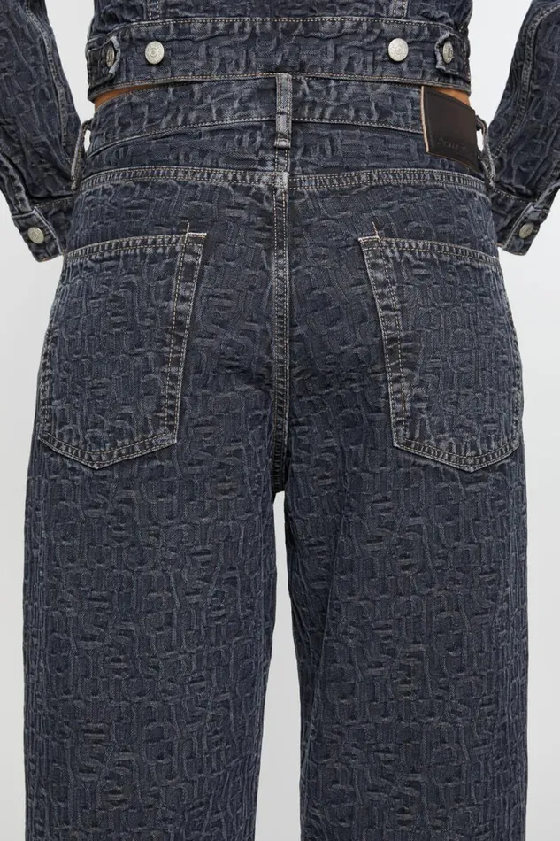 Acne Studios Baggy Fit Jeans 8211 1981F Blueblack Woman Jeans