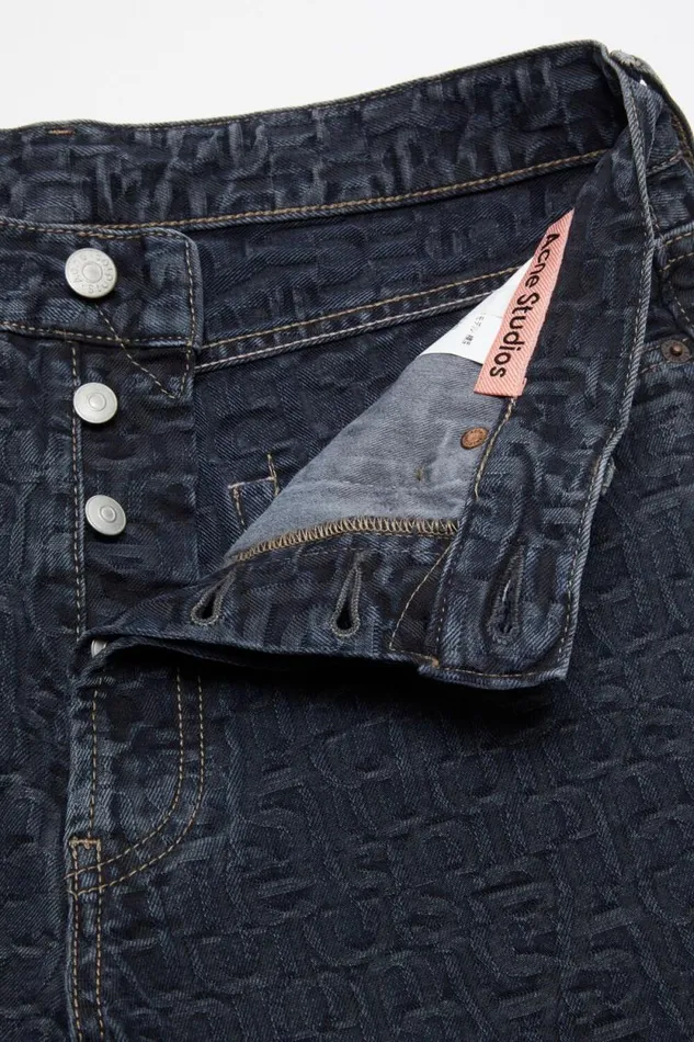 Acne Studios Baggy Fit Jeans 8211 1981F Blueblack Woman Jeans