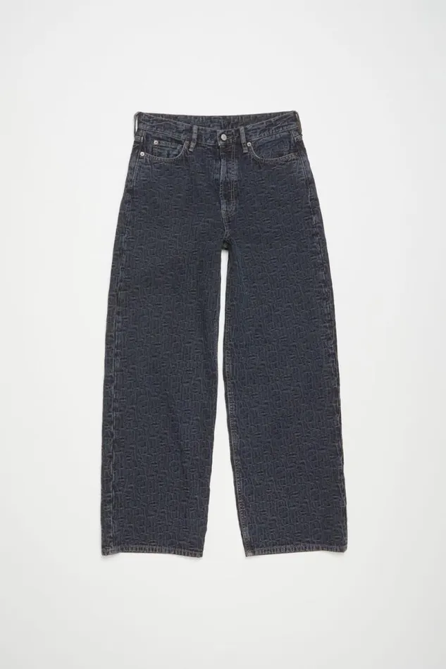 Acne Studios Baggy Fit Jeans 8211 1981F Blueblack Woman Jeans