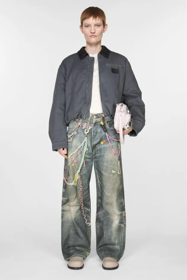 Acne Studios Baggy Fit Jeans 8211 1981M Mid Blue Woman Jeans