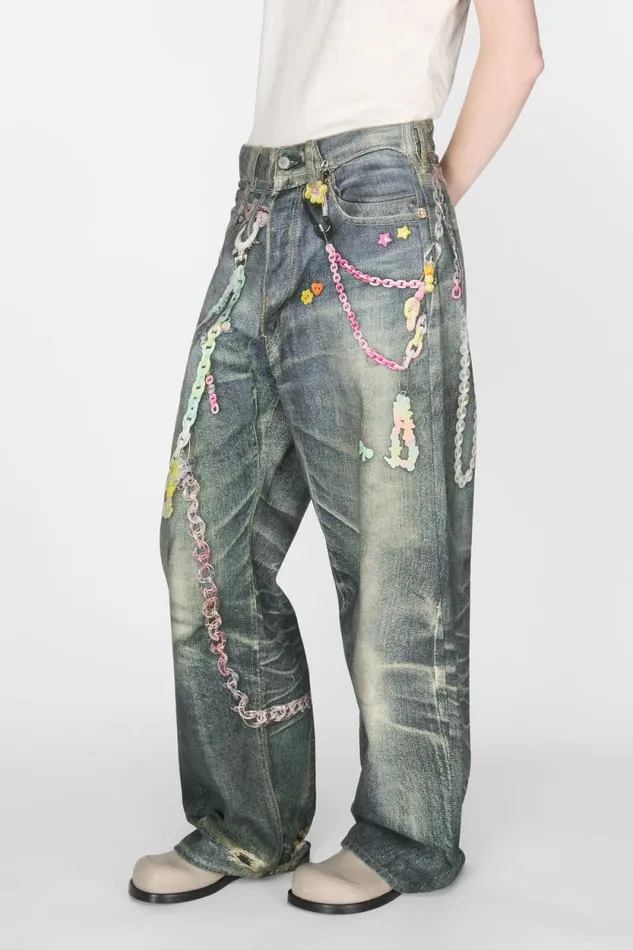 Acne Studios Baggy Fit Jeans 8211 1981M Mid Blue Woman Jeans
