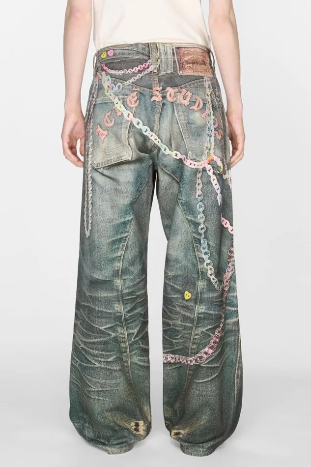 Acne Studios Baggy Fit Jeans 8211 1981M Mid Blue Woman Jeans