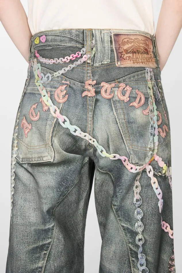 Acne Studios Baggy Fit Jeans 8211 1981M Mid Blue Woman Jeans