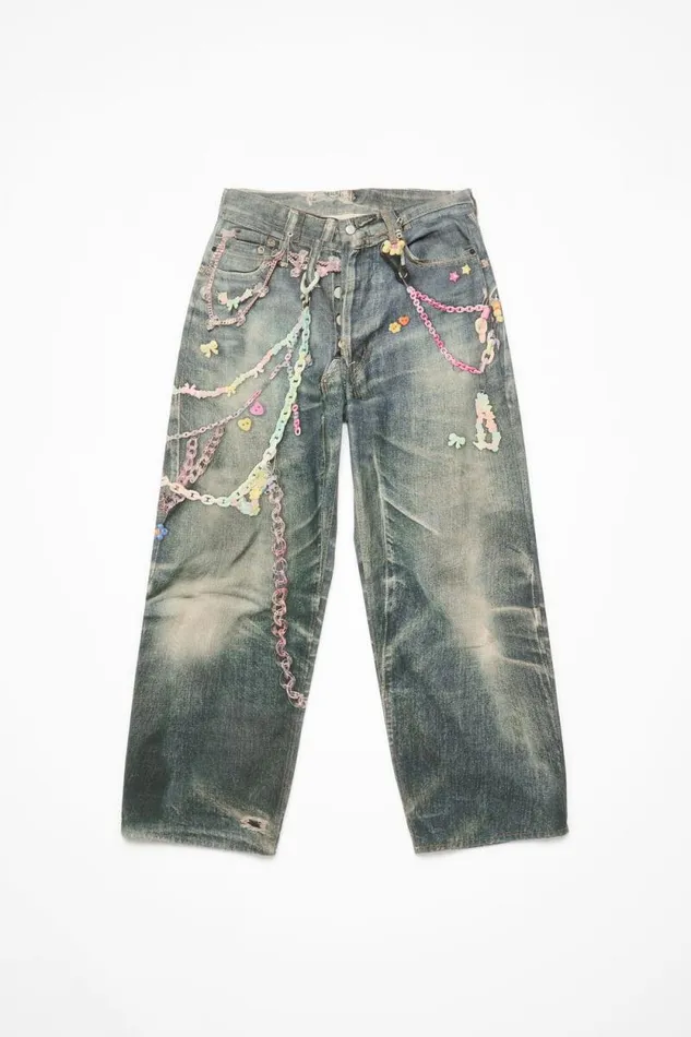 Acne Studios Baggy Fit Jeans 8211 1981M Mid Blue Woman Jeans