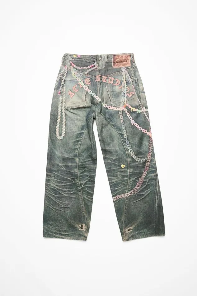 Acne Studios Baggy Fit Jeans 8211 1981M Mid Blue Woman Jeans