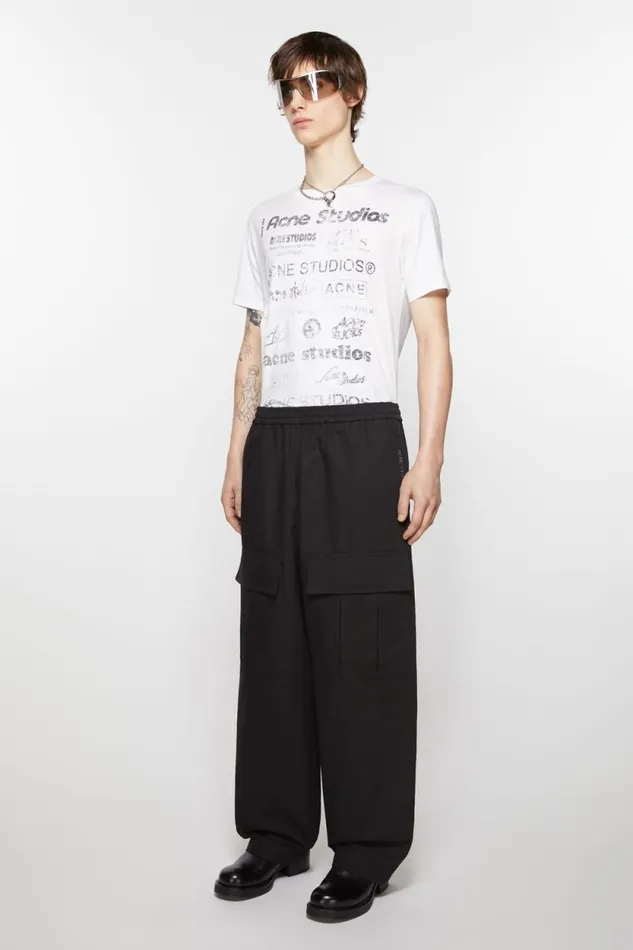Acne Studios Cargo Trousers Black Black Man Trousers