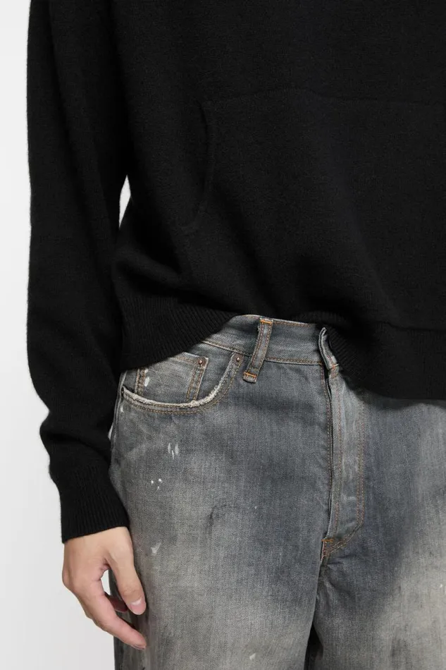 Acne Studios Cashmere Hoodie Black Man Knitwear
