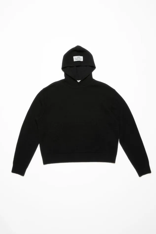 Acne Studios Cashmere Hoodie Black Man Knitwear