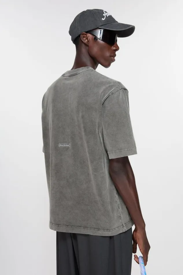 Acne Studios Crew Neck Tshirt 8211 Relaxed Unisex Fit Faded Black Man Tshirts