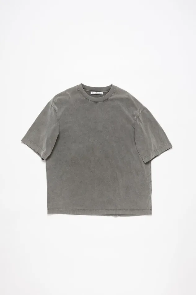 Acne Studios Crew Neck Tshirt 8211 Relaxed Unisex Fit Faded Black Woman Tshirts