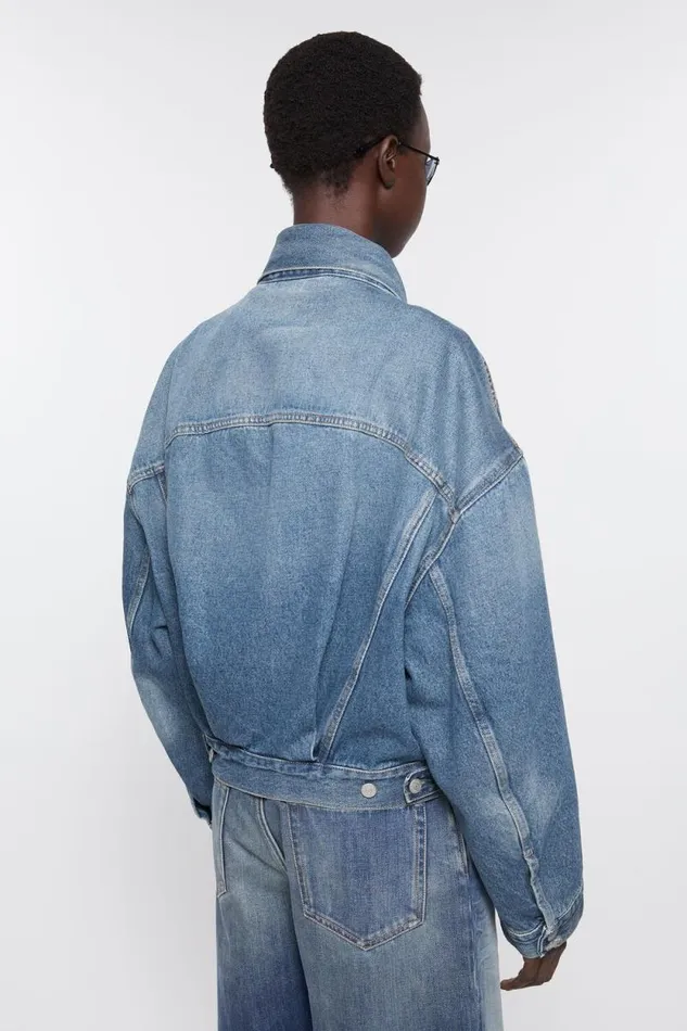 Acne Studios Denim Jacket 8211 Relaxed Cropped Fit Mid Blue Woman Outerwear