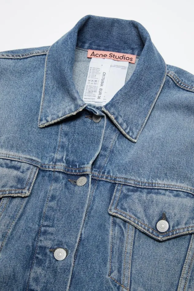 Acne Studios Denim Jacket 8211 Relaxed Cropped Fit Mid Blue Woman Outerwear