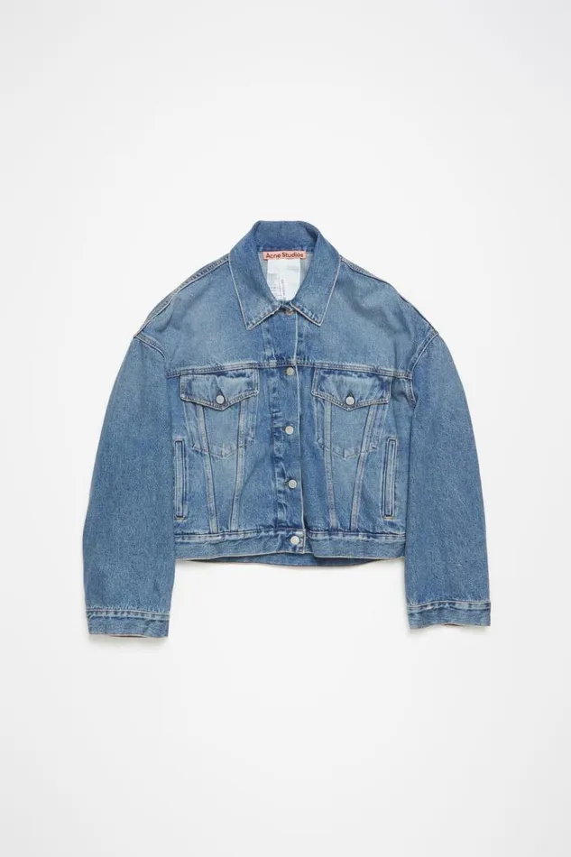 Acne Studios Denim Jacket 8211 Relaxed Cropped Fit Mid Blue Woman Outerwear