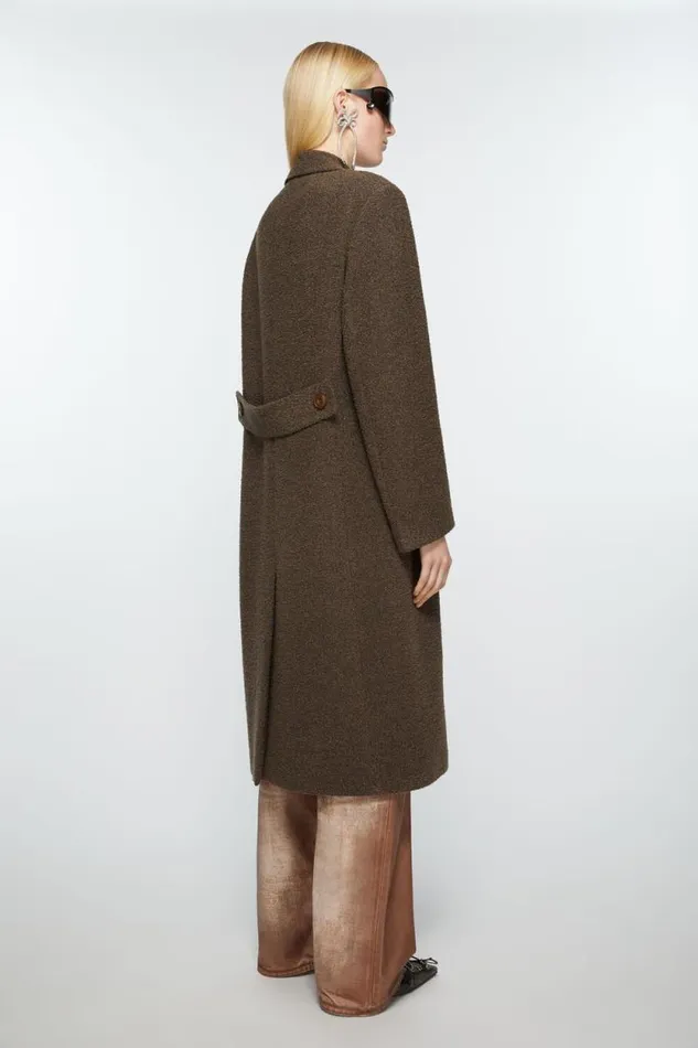 Acne Studios Doublebreasted Wool Coat Taupe Grey Woman Outerwear