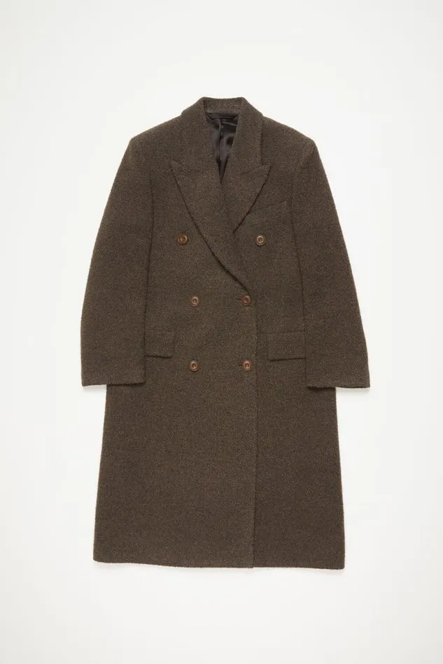 Acne Studios Doublebreasted Wool Coat Taupe Grey Woman Outerwear