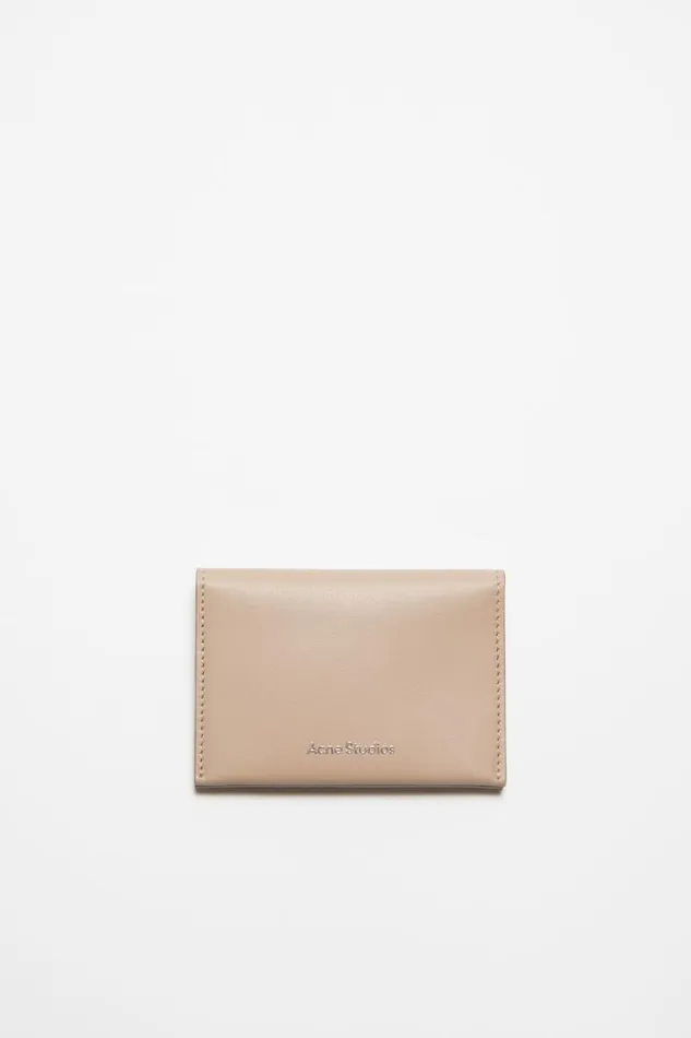 Acne Studios Folded Leather Wallet Taupe Beige Man Small Leather Goods