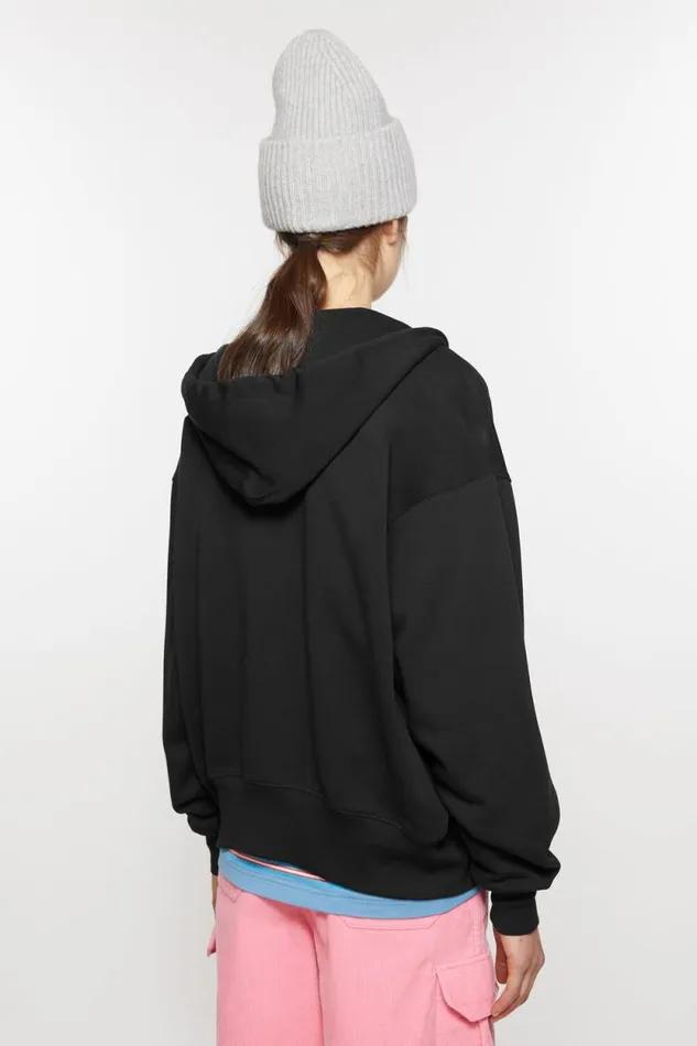 Acne Studios Hooded Zip Sweater Black Woman Sweatshirts