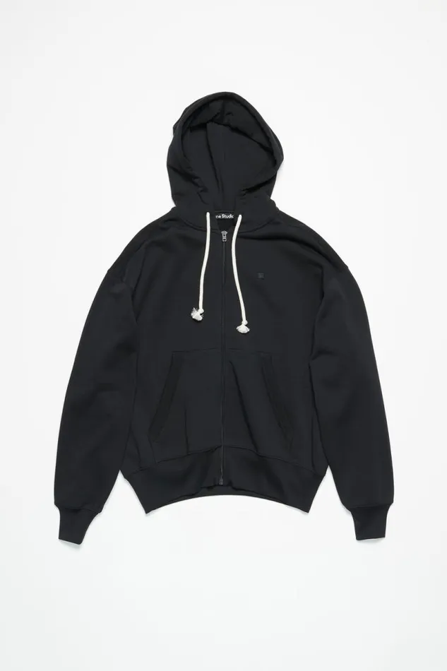 Acne Studios Hooded Zip Sweater Black Woman Sweatshirts