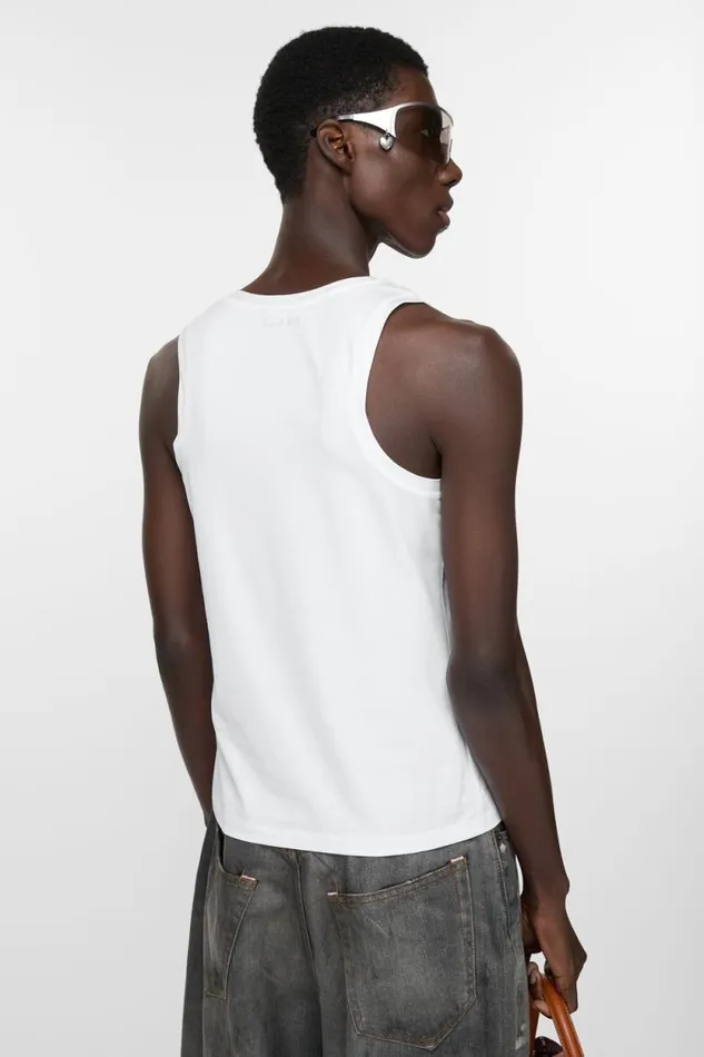 Acne Studios Jersey Tank Top Optic White Man Tshirts