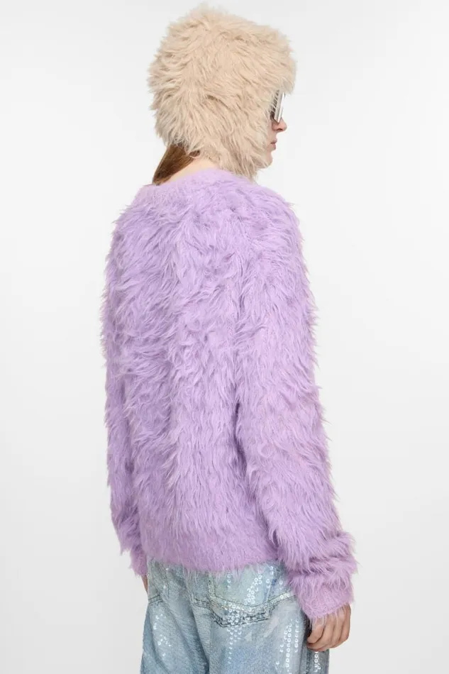 Acne Studios Jumper Textured Purple Woman Knitwear
