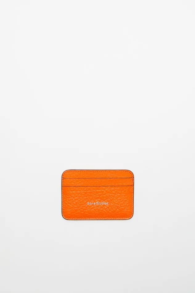 Acne Studios Leather Card Holder Bright Orange Woman Small Leather Goods