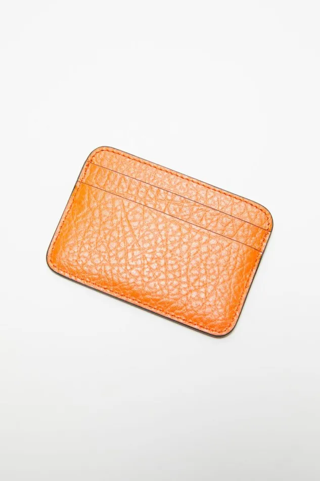 Acne Studios Leather Card Holder Bright Orange Woman Small Leather Goods