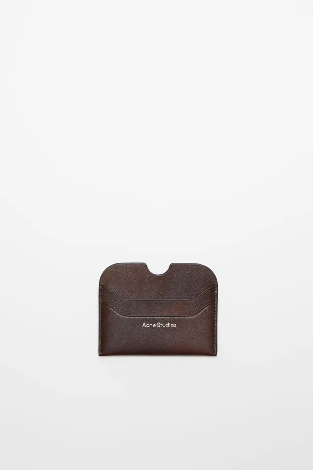 Acne Studios Leather Card Holder Dark Brown Woman Small Leather Goods