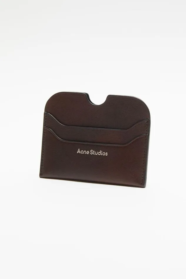 Acne Studios Leather Card Holder Dark Brown Woman Small Leather Goods