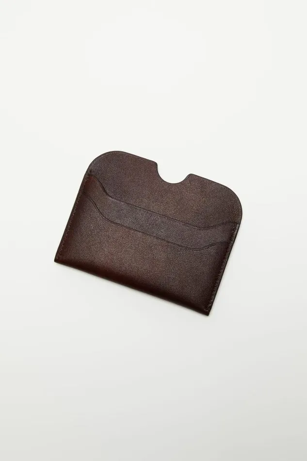 Acne Studios Leather Card Holder Dark Brown Woman Small Leather Goods