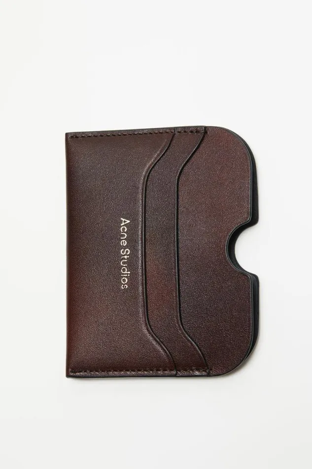 Acne Studios Leather Card Holder Dark Brown Woman Small Leather Goods
