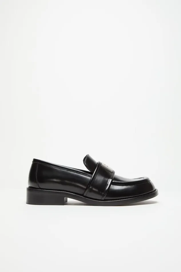Acne Studios Leather Loafers Black Woman Shoes