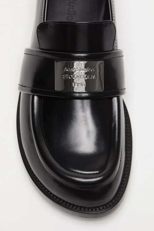 Acne Studios Leather Loafers Black Woman Shoes