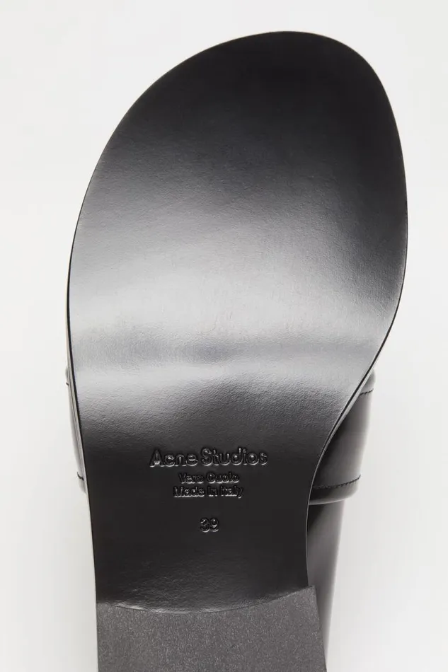 Acne Studios Leather Loafers Black Woman Shoes