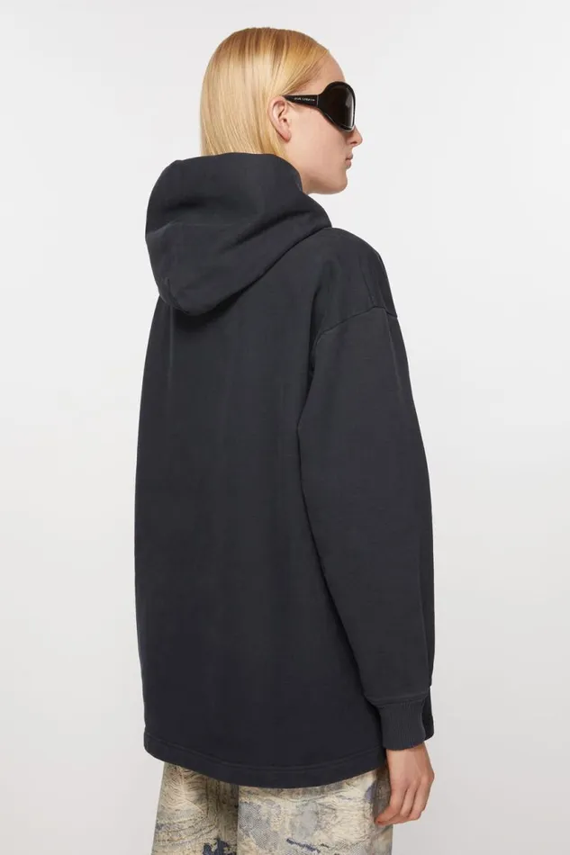 Acne Studios Logo Hooded Sweatshirt Black Woman Sweatshirts