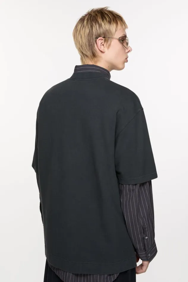 Acne Studios Logo Tshirt 8211 Relaxed Fit Faded Black Man Tshirts