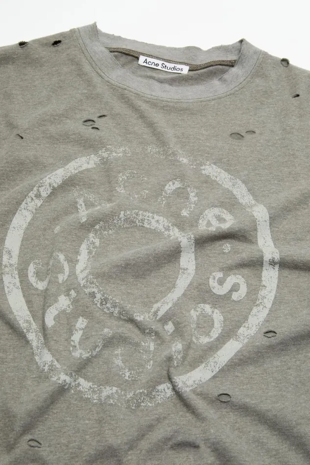 Acne Studios Logo Tshirt 8211 Relaxed Fit Moss Green Man Tshirts