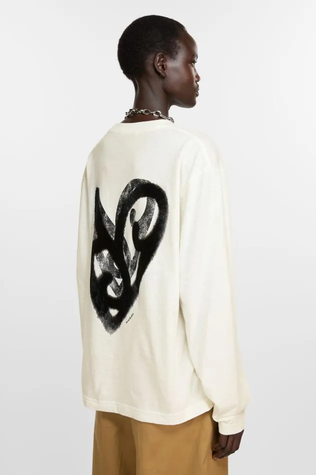 Acne Studios Logo Tshirt 8211 Relaxed Fit Optic White Woman Tshirts