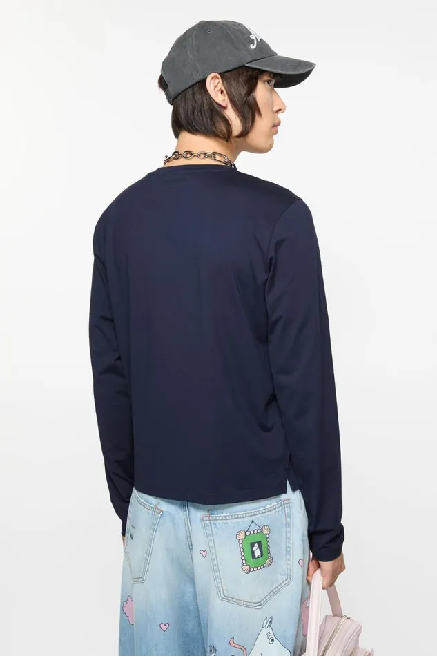 Acne Studios Long Sleeve Tshirt 8211 Regular Fit Navy Blue Man Tshirts