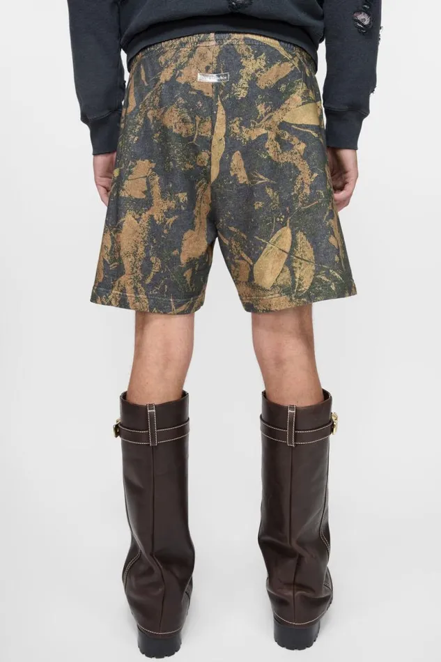 Acne Studios Printed Fleece Shorts Mud Brown Camo Man Shorts