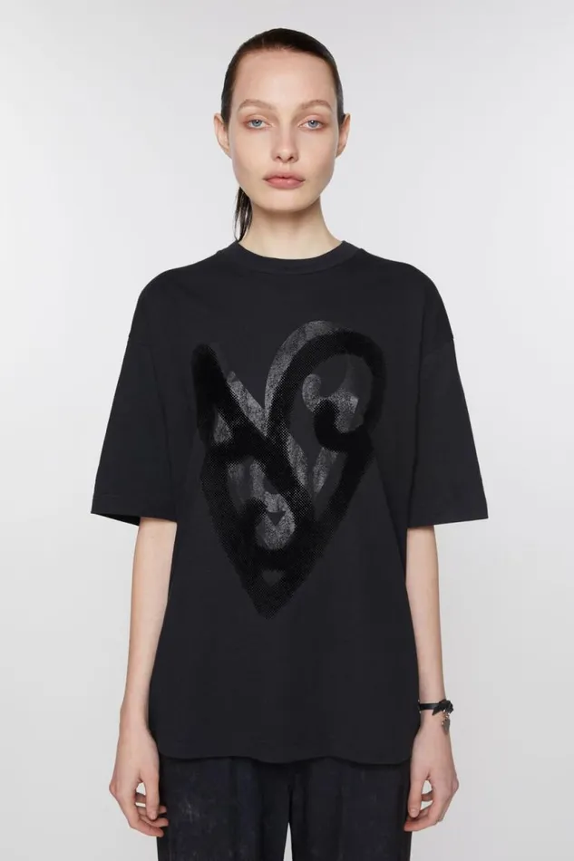Acne Studios Printed Tshirt Black Woman Tshirts