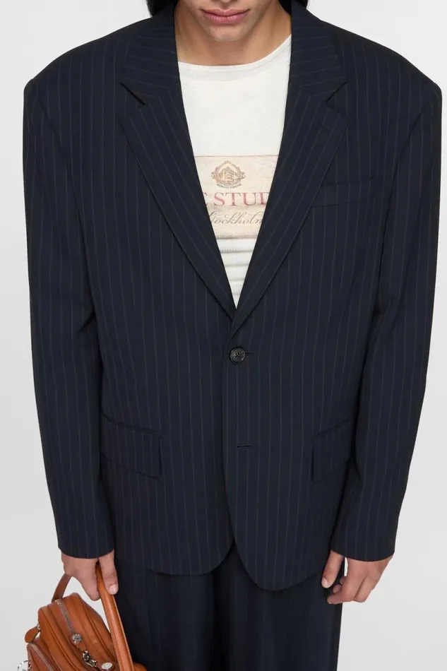 Acne Studios Relaxed Fit Suit Jacket Navy Man Suit Jackets