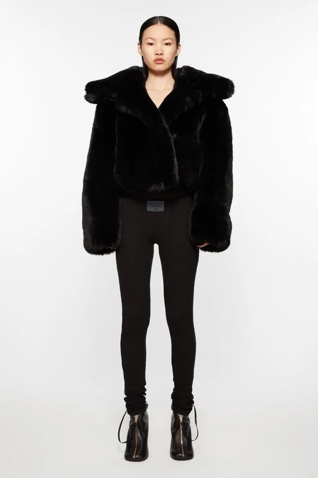 Acne Studios Rib Leggings Black Woman Trousers