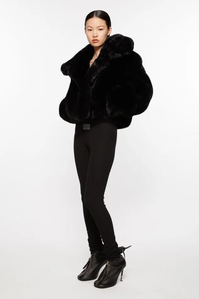 Acne Studios Rib Leggings Black Woman Trousers