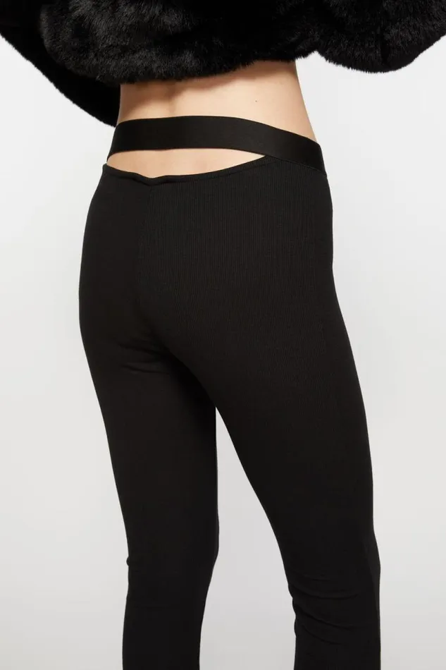 Acne Studios Rib Leggings Black Woman Trousers